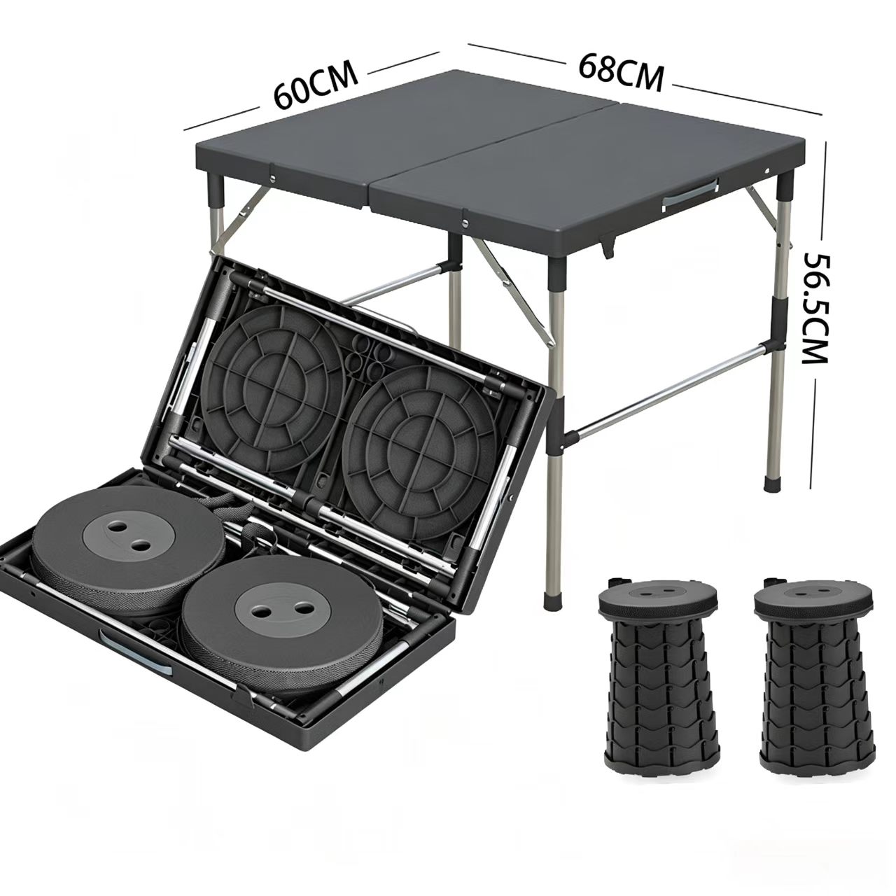 Black Big Table with 2 chairs