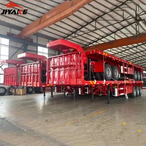 Заводская горячая Распродажа, новый 40-тонный грузоподъемность 40FT стальной Автоматический Бортовой контейнер 12R22.5 трехосные Грузовые прицепы - Product Image 3
