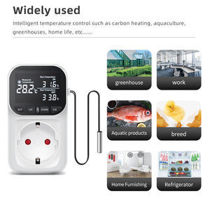 New Arrivals Large LCD Screen Digital Temperature <strong>Controller</strong> Thermostat <strong>Timer</strong> Switch EU Socket With Temperature <strong>Sensor</strong>
