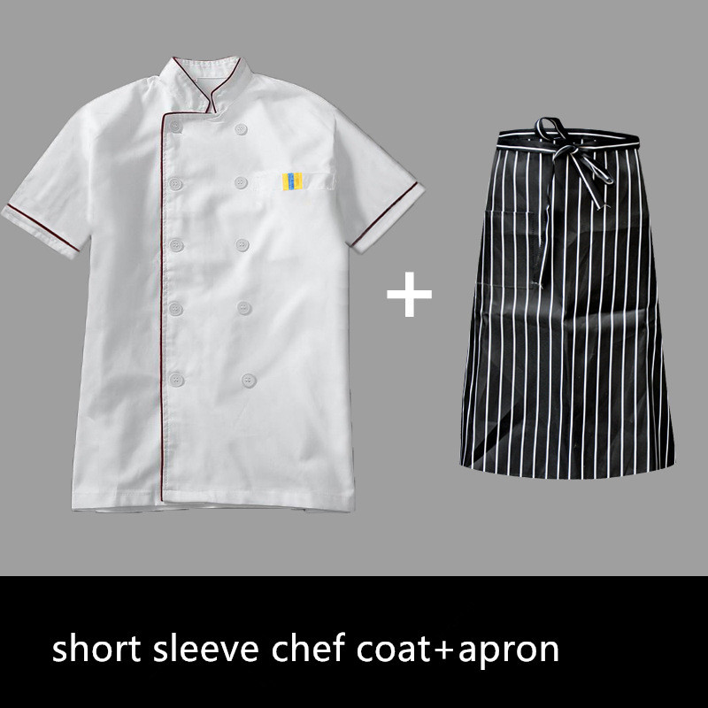 Chaqueta blanca manga corta+delantal