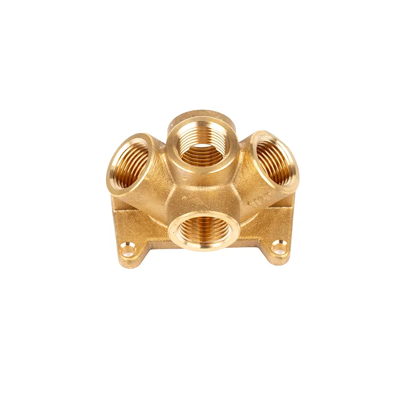 Multi-channel Water Pipe Connector Pneumatic 5 Way Flare Fittings Malleable Copper Cast Hot Dipped Brass Tube Fitting