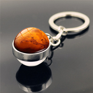 Toptan dokuz gezegenler güneş sistemi venüs Mars jüpiter toprak cam anahtarlık kolye metal anahtarlık - Product Image 5