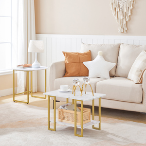 Wholesale <strong>Nesting</strong> Coffee <strong>Table</strong> Set of 2, Round <strong>Nesting</strong> Side <strong>End</strong> <strong>Table</strong>, Center <strong>Table</strong> for Living Room - Product Image 2