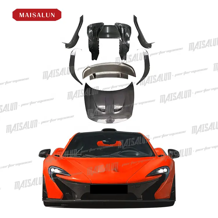 신제품 건조 탄소 섬유 Mclaren 650S 자동차 바디 키트 업데이트 P1 앞 범퍼 스포일러 디퓨저 후드 풀 바디킷