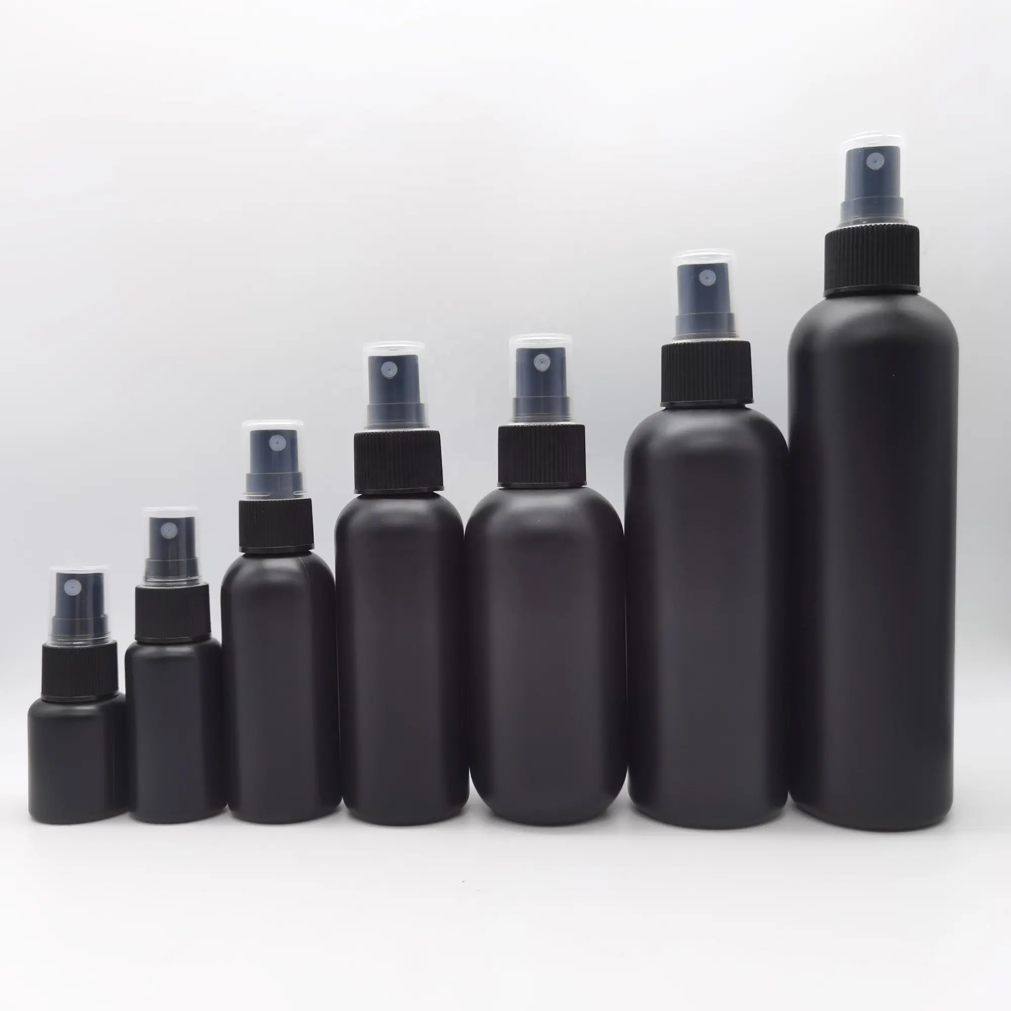 20ml boş HDPE mat siyah ince sis plastik kozmetik pompa sprey şişe cilt bakımı ve alkol için