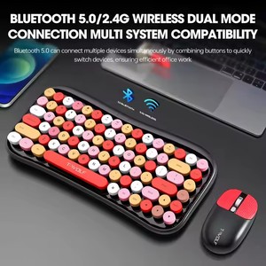 High-<strong>Function</strong> Beautiful Color Wireless Gaming <strong>Keyboard</strong> and Mouse Combo Portable Set for Girls - Product Image 6