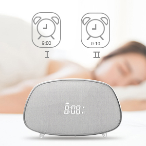 Eson Retro Dual LED Digital Despertador FM Radio Versión 5,4 Bluetooth 30W Sonido estéreo Altavoz inalámbrico de madera para uso en computadora