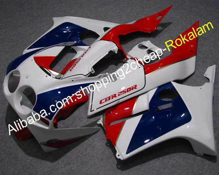 ชุดสีแต่งรถมอเตอร์ไซด์สำหรับ Honda,ชุดสีสำหรับ Honda CBR250RR MC19 1988 1989 CBR 250RR CBR250 RR CBR250R สีฟ้าขาว