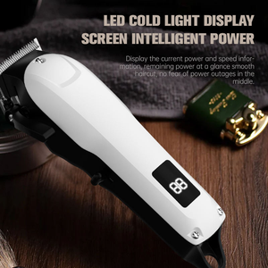 男性用プロカスタムロゴコードレスカッティングブレードマシンUSB充電電気トンデーズCheveux Barberヘアクリッパー - Product Image 6