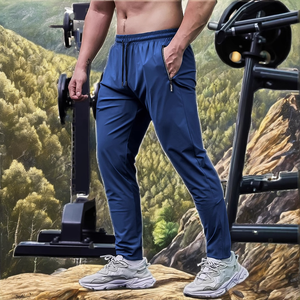 Quần thể thao nam thể thao nhanh khô nhẹ tập thể dục thể thao quần bó sát eo đàn hồi chống nước đi bộ đường dài túi khóa kéo phẳng phía trước Giữa eo - Product Image 2