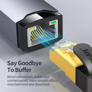 Jasoz USB C to Ethernet RJ45 LAN 100Mbps การ์ดเครือข่ายสีดำไดรเวอร์ฟรีกับไฟแสดงสถานะสำหรับแล็ปท็อปใช้บรรจุกล่อง