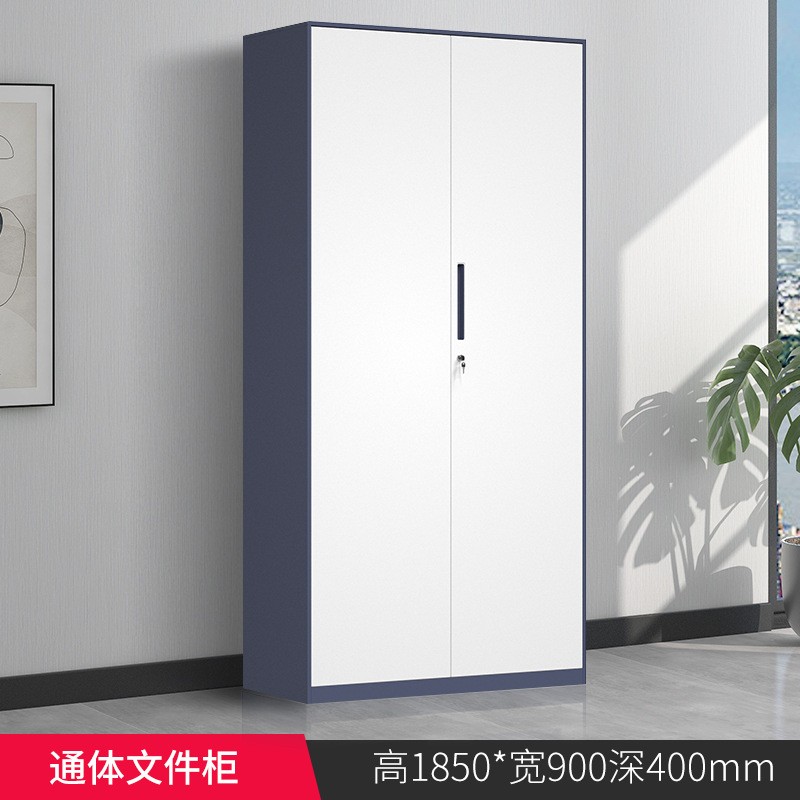 Filing cabinet with open door