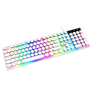 新产品TWOLF T80圆形键盘104按键USB彩虹背光防水游戏键盘机械感觉键盘 - Product Image 6