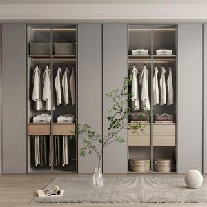 Grande armoire double de luxe autoportante Ensemble complet pour chambre à coucher Miroir Tiroir Porte-manteau Dressing Mobilier Hôtel - Product Image 1