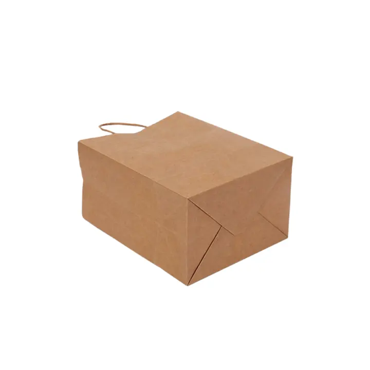 Saco de papel Kraft para compras de presente, saco de papel kraft com alça, biodegradável de fábrica personalizado