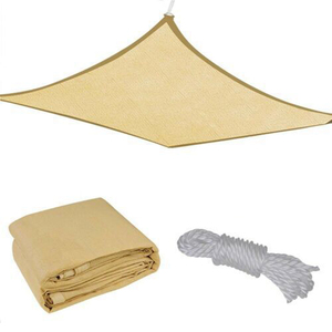 Tenda da sole per esterni HDPE in stock beige rettangolare parasole vele baldacchino rete ombra tessuto a vela - Product Image 1