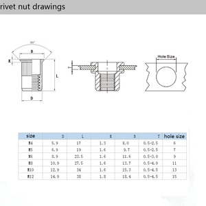 Small Flat Head Countersunk Cap <strong>Closed</strong> <strong>End</strong> Knurled Insertnut Blind <strong>Rivet</strong> <strong>Nut</strong> M4 Stainless Steel 304 Rivnuts