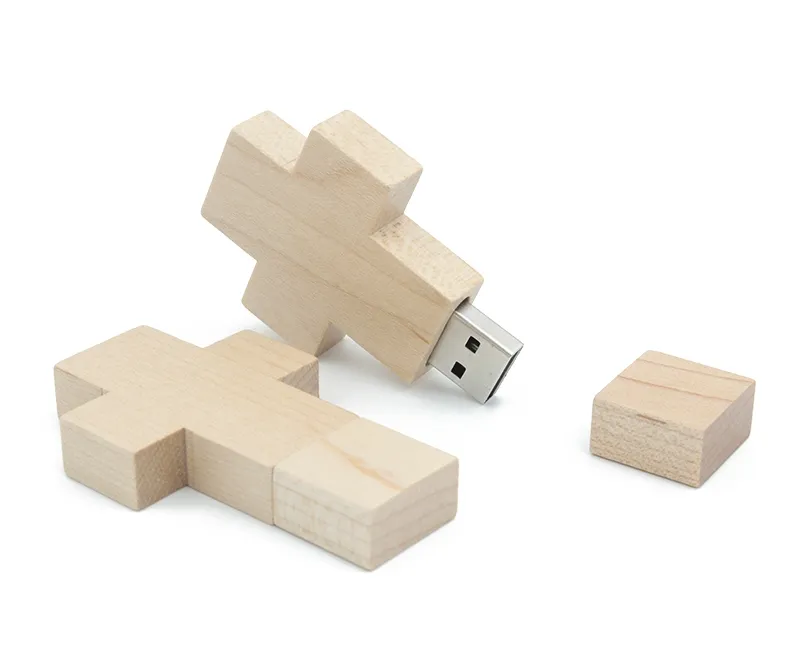 ไม้ข้ามรูปร่าง USB Pendrive 1กิกะไบต์2กิกะไบต์4กิกะไบต์ที่กำหนดเองหน่วยความจำไม้ USB แฟลช8กิกะไบต์16กิกะไบต์กลุ่ม USB แฟลชไดรฟ์