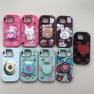 เคสโทรศัพท์มือถือลายหมีสีชมพูรูปกระต่าย3D ใหม่ทำจากซิลิโคนพิมพ์ลายหมีสีชมพูสีชมพูรูปกระต่ายขายส่ง - Product Image 1