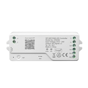 Новое поступление RGB SPI Tuya WIFI контроллер поддерживает WS2811 WS2812B WS2815 пиксельные полоски - Product Image 1