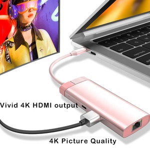 Modischer 5-in-1 Type-C-Hub HDTV USB 3.0 Stromlieferungsschnittstelle Adapter Multiport Usb c Hub Docking Station für C-Geräte