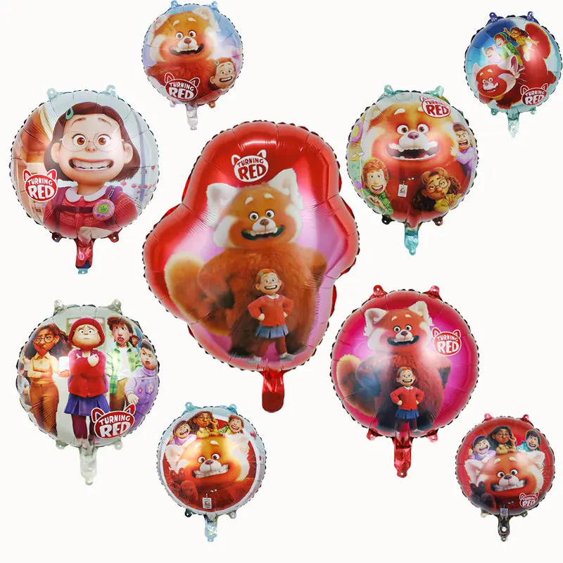 Customized Turning Red Foil Balloons Supplies Happy Birthday Party Turning Red Toy Custom meilin Lee Balloon Acclarent Balloon