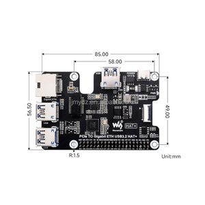 PCIe to USB 3.2 Gen1 / 2.5G ETH / M.2 NVMeアダプターラズベリーパイ5、サポートNVMeプロトコルM.2ソリッドステートドライブ - Product Image 4