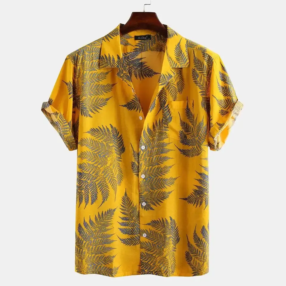 Nouveau été Style hawaïen impression décontracté hommes vacances hauts mode grande taille 5XL plage chemise hommes à manches courtes chemises