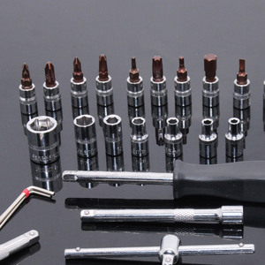 46 adet 1/4 inç anahtarı onarım el araç kiti aracı S2 tornavida uçları ile metrik lokma anahtar vida kiti setleri - Product Image 5