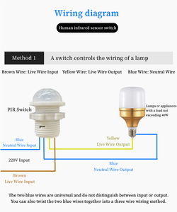 智能发光二极管PIR红外灯开关110V 220V PIR传感器检测器，用于运动和位置检测器开关 - Product Image 5