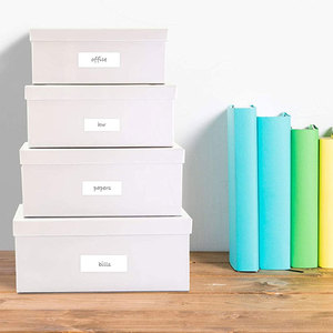 Caja organizadora de cartón rectangular, caja de regalo de cartón duradero y reutilizable, color rosa blanco, anidadas, plateado mate - Product Image 6