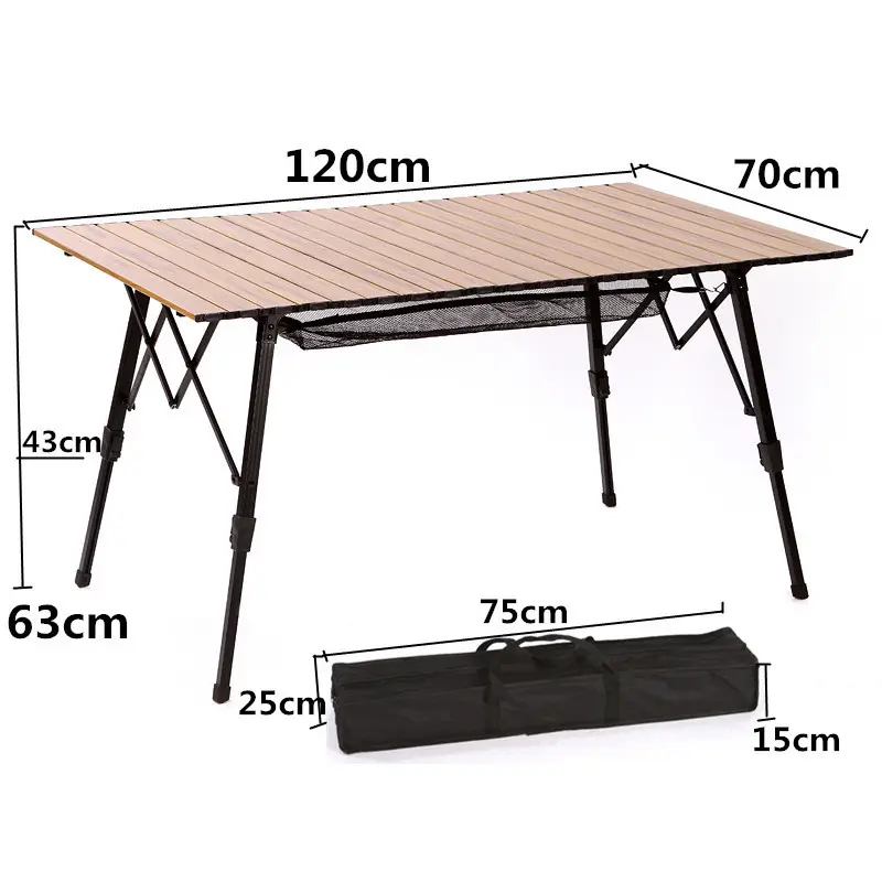 2022 Outdoor ultralight roll up mini alluminio bbq alluminio portatile picnic easy fold camp table and chair set