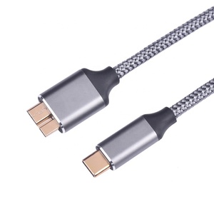 镀镍尼龙编织 Usb 3.0 C 型到 Usb 3.0 Micro B Usb C 电缆用于硬盘 - Product Image 1