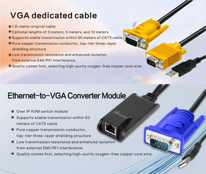 RJ45热键4 8 16 24 32端口抽屉远程控制ip kvm控制台1u液晶Kvm交换机 - Product Image 3