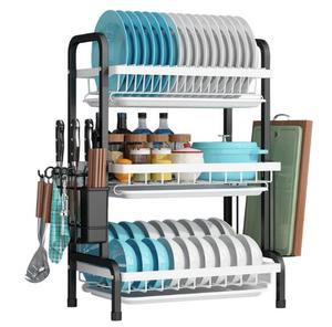 2 katmanlı 3 katmanlı Metal bulaşık kurutma bulaşıklık ile kesme tahtası tutucusu, büyük bulaşıklık mutfak sayacı organizatör - Product Image 4