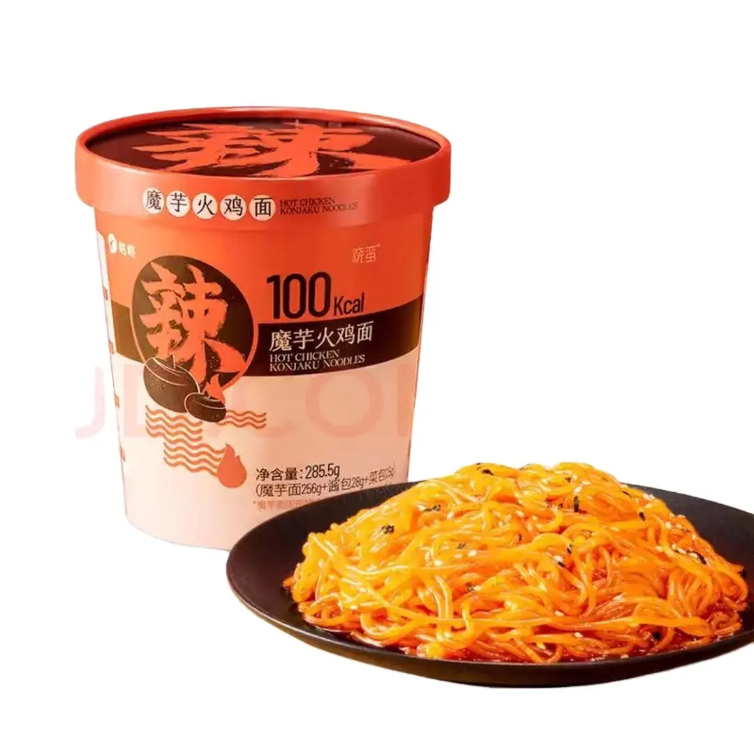 Koreanische heiße Hühner geschmack Konjak-Nudeln bereit zu essen würzige Instant-Tasse Konjak-Nudeln Keto-Lebensmittel Nicht-GVO-Lebensmittel veganes Essen Trocken