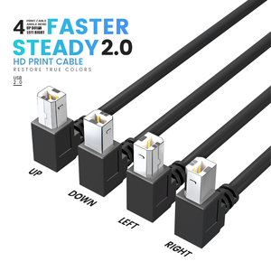 用于打印机/扫描仪/计算机的USB 2.0 a型至b型90度角数据打印机电缆 - Product Image 2