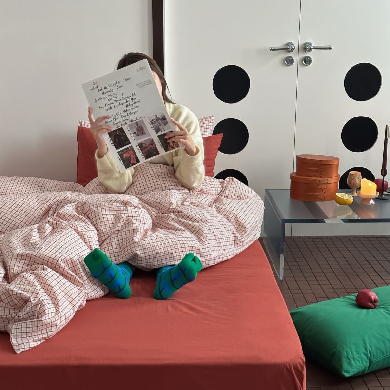 Red lattice (pillowcase red lattice)