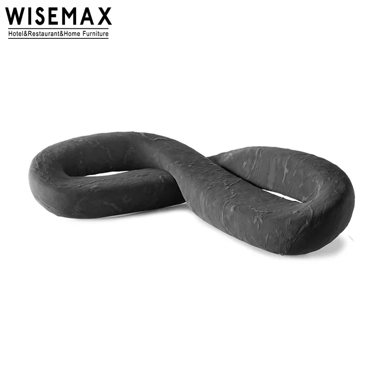 WISEMAX الأثاث الحديثة غرفة المعيشة الأثاث 8 شكل ألياف الزجاج الزاوية أريكة الإبداعية منحنى المخملية أريكة قماش للمنزل