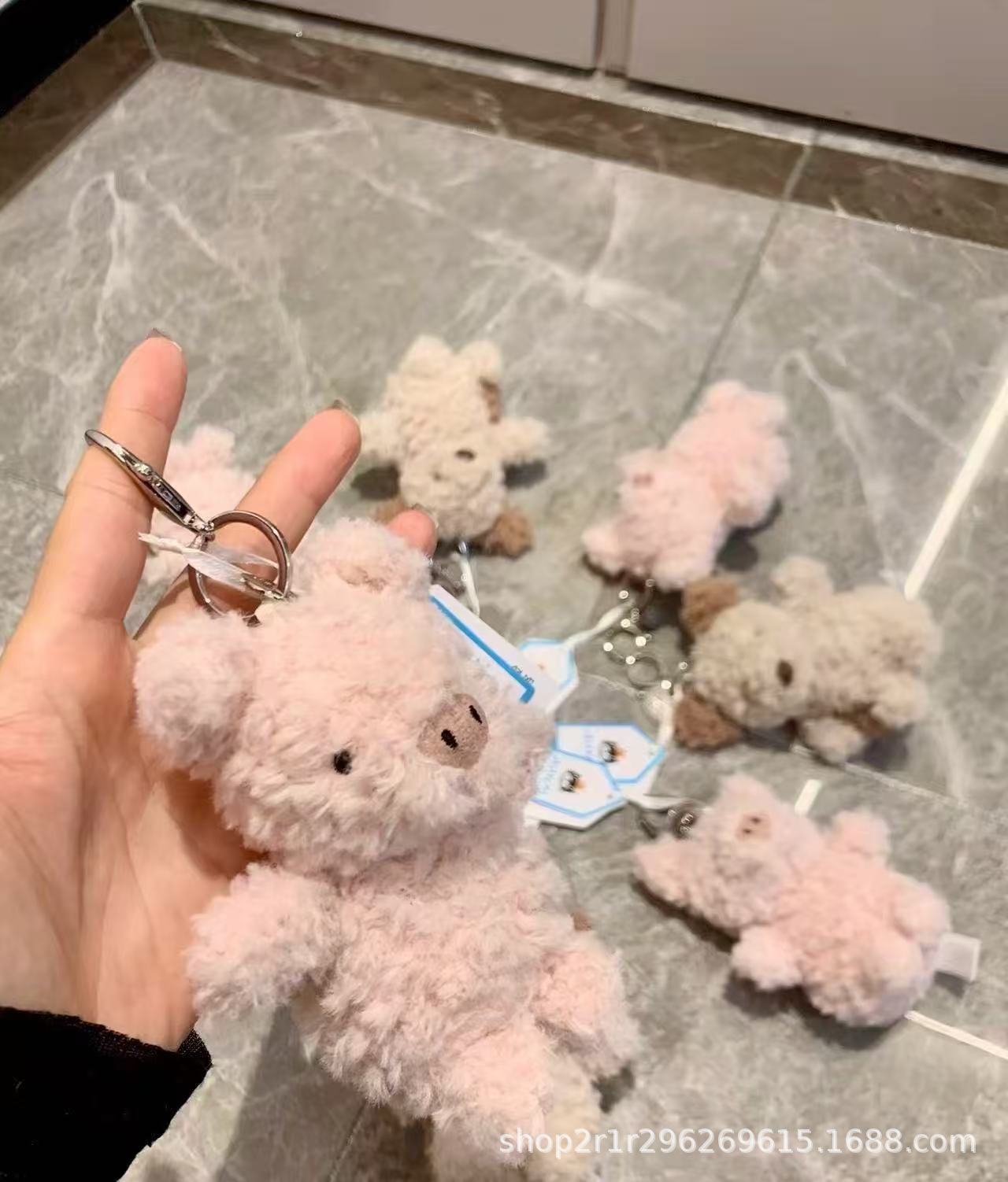 Curly-haired pig pendant,Free dust bag with every