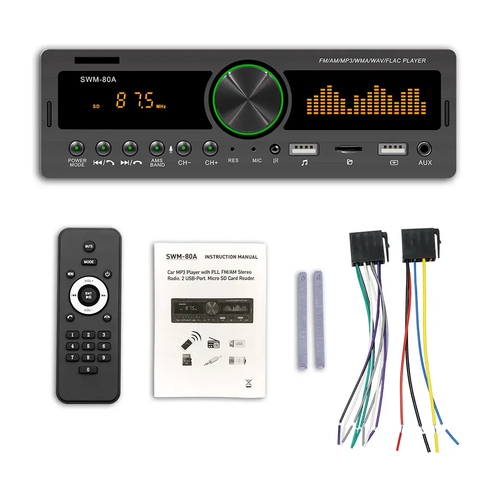 Đài phát thanh xe hơi 1din âm thanh srereo Bluetooth máy nghe nhạc MP3 FM/AM nhận phổ wegman Bluetooth FM Transmitter - Car Charger-BL