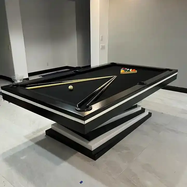 Accueil Sports Jouer différentes tailles 9ft 8ft 7ft lit d'ardoise jeu de billard de style américain artisanat tables de billard noires avec design personnalisé