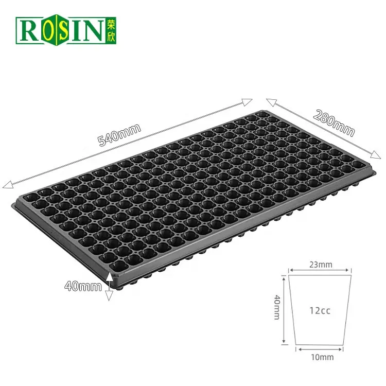 Plateaux de germination en plastique noir PS 200 cellules pour semis de pépinière