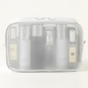 Hot Custom Polyester Travel Mesh Cosmetic Bag <strong>Cheap</strong> White <strong>Makeup</strong> Tool Travel Storage Pouch Vinyl Mesh Bag Set <strong>case</strong> for Promotion - Product Image 3