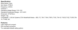 FrSky 2.4G 7CH TFR6A TFR6 7CH alıcı Futaba FASST 2.4G modülü ile uyumlu - Product Image 6