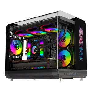 Coolzer pieno vetro temperato M-ATX ITX custodia per Computer Gaming Mid Tower custodia per Computer con schermo LCD Display Pixel supporto per refrigeratore liquido - Product Image 2