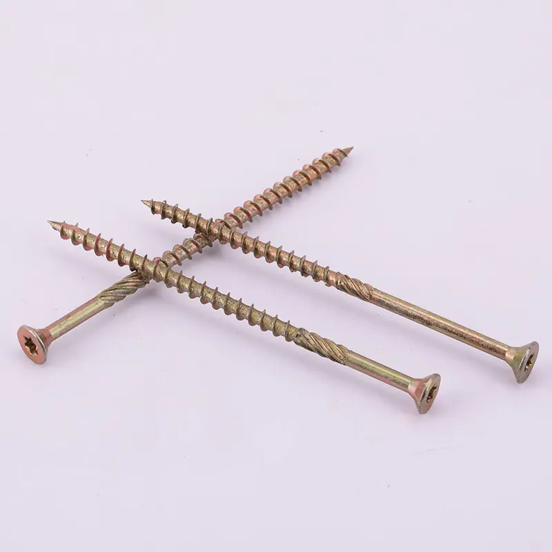 Wood screw chipboard screw Yellow zinc torx drive double countersunk head wood chipboard screw