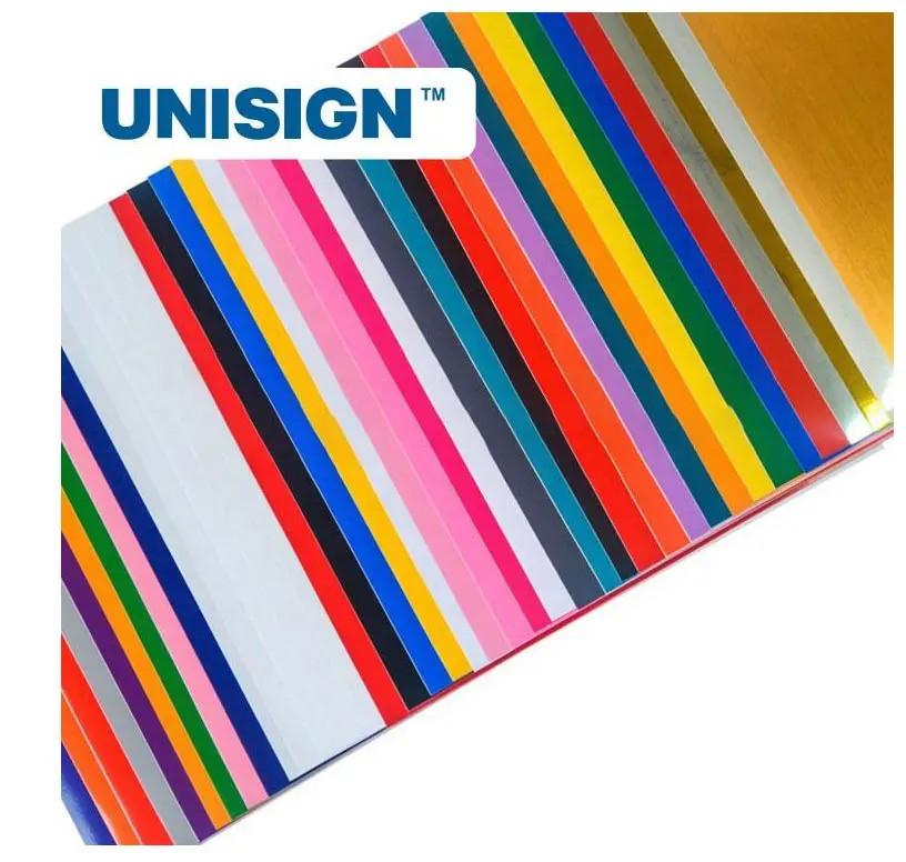 Unisign-láminas de vinilo autoadhesivas para manualidades, rollos de corte de color permanente/extraíble de 12x12 pulgadas