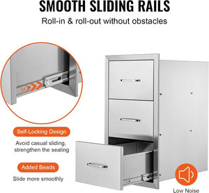 Cắm trại vườn ngoài trời nhà bếp BBQ ialand ngăn kéo kéo ra khỏi thép không gỉ tổ chức tủ với ngăn kéo - Product Image 5