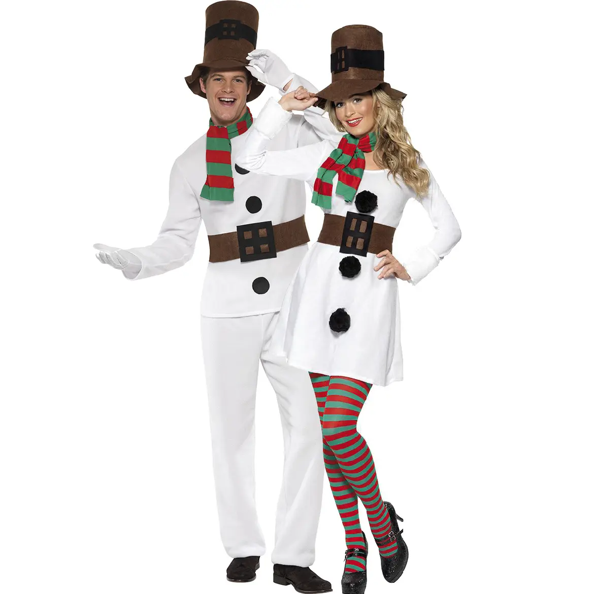 Men's white Christmas suit uniform suit couple snowman Christmas costume